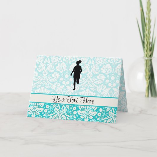 ダマスクのパターン;ガールランニング カード (正面)