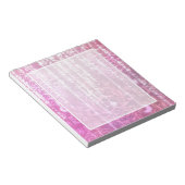 ダマスクのワイルドフラワーピンクのマダム・バレスカ ノートパッド (アングル)