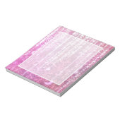 ダマスクのワイルドフラワーピンクのマダム・バレスカ ノートパッド (回転)