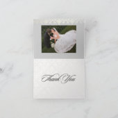 ダマスクの感謝カード, 結婚式の写真+モノグラム サンキューカード (内部)
