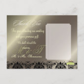 ダマスクの結婚式ありがとうフォトポストカード, ポストカード (裏面)