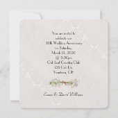 ダマスクの結婚記念日リース 招待状 (裏面)