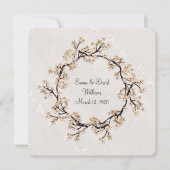 ダマスクの結婚記念日リース 招待状 (正面)