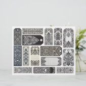 ダマスクの繁栄したラベル・ジャンクジャーナル・スクラップブック… (スタンド正面)