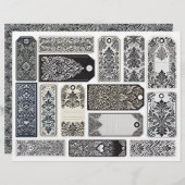 ダマスクの繁栄したラベル・ジャンクジャーナル・スクラップブック… (正面/裏面)