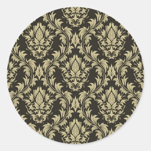 ダマスクの背景 ラウンドシール (正面)