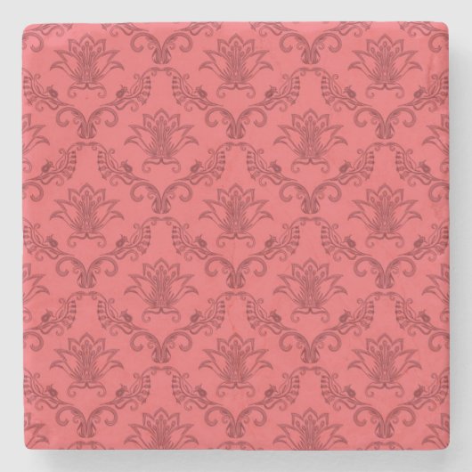 ダマスクの花柄 ストーンコースター (正面)