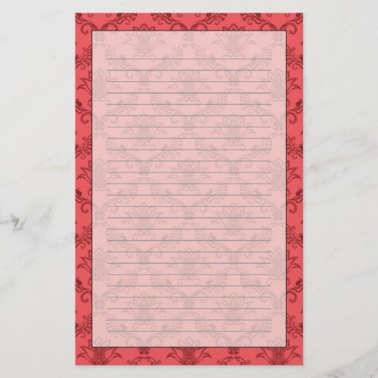 ダマスクの花柄 便箋 (正面)