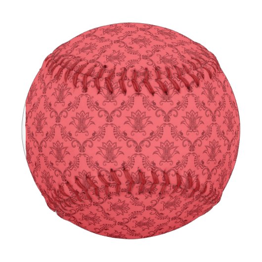 ダマスクの花柄 野球ボール (正面)