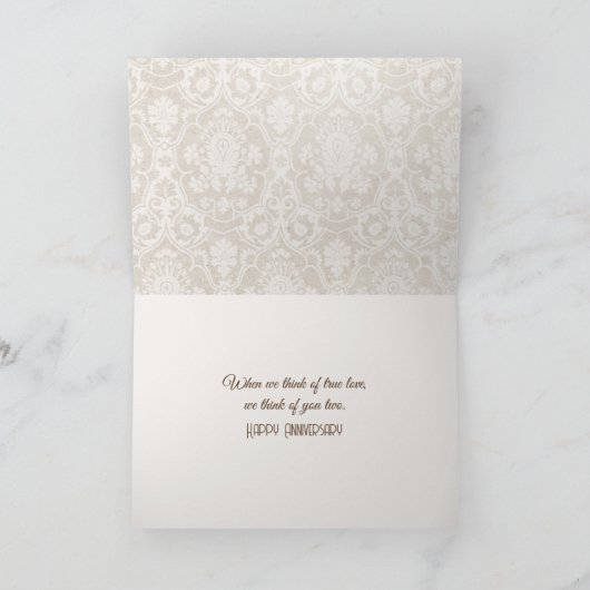 ダマスクの記念日のスクラップブック カード (内部)