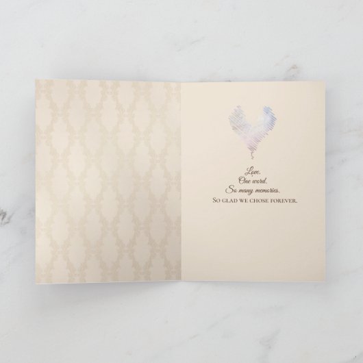 ダマスクの記念日バラ カード (内部)