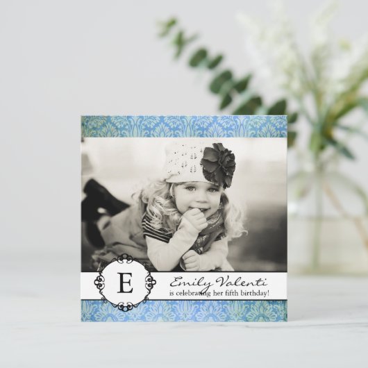 ダマスクの誕生日パーティーの招待 招待状 (スタンド正面)