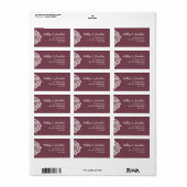 ダマスクの雰囲気:トスカーナエレガントレッドアユニークドレス ラベル (フルシート)