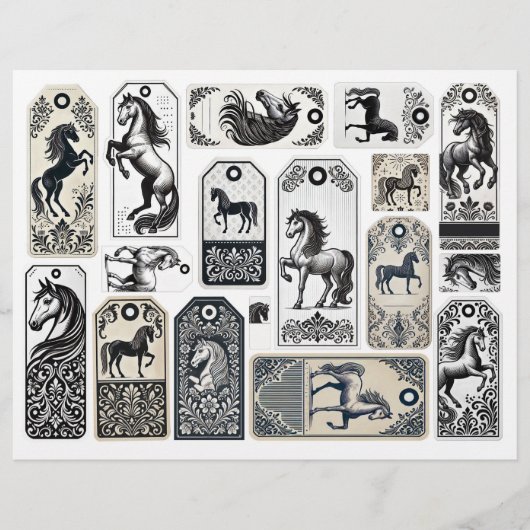 ダマスクは馬とラベルを栄えた (正面)