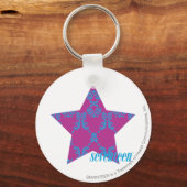 ダマスクアクアパープル3 キーホルダー (正面)