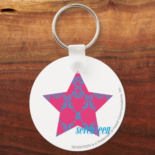 ダマスクアクア – マゼンタ2 キーホルダー (正面)