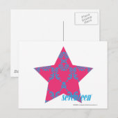 ダマスクアクア – マゼンタ2 ポストカード (正面/裏面)