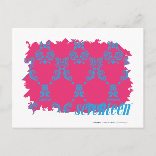 ダマスクアクア – マゼンタ3 ポストカード (正面)