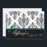 ダマスクアクアSweet sixteen招待状 招待状<br><div class="desc">トレンディーsweet sixteenパーティの招待状、簡単にカスタマイズ可能なカッコいいお尻とクリック!カスタマイズ! "it"追加オプションの追加、変更、削除、サイズ変更、再着色、再スタイリング、文字とイメージ</div>