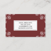 ダマスクアクセント/赤 名刺 (裏面)
