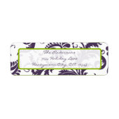 ダマスクアップルグリーン&ラピスパープル住所 シール (正面)