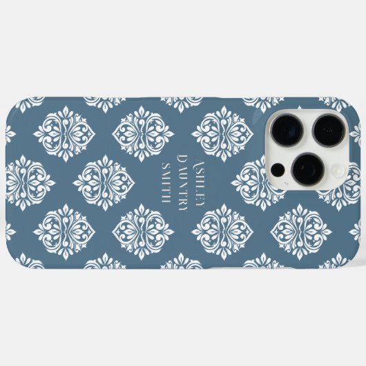 ダマスクアンビエクラシックンスティール(緑がかった色)グレイ Case-Mate iPhoneケース (裏面 (横))