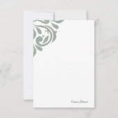 ダマスクアンビエンスオ淡い色のリーブ ノートカード (裏面)