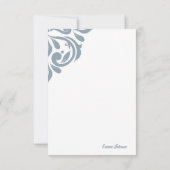 ダマスクアンビエンスカデットグレー ノートカード (裏面)