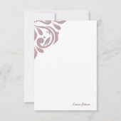 ダマスクアンビエンストスカニーピ淡い色のンク ノートカード (裏面)