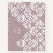 ダマスクアンビエンス抽象芸術ジオメトリック淡い色の（ピンク） ノートブック (正面)