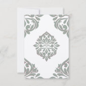 ダマスクアンビエンス淡い色のオリーブ&マウントバテンピンク ノートカード (正面)