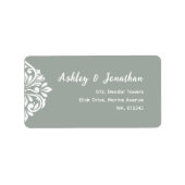 ダマスクアンビエンス：エレガントオリーブアユニークドレス ラベル (正面)