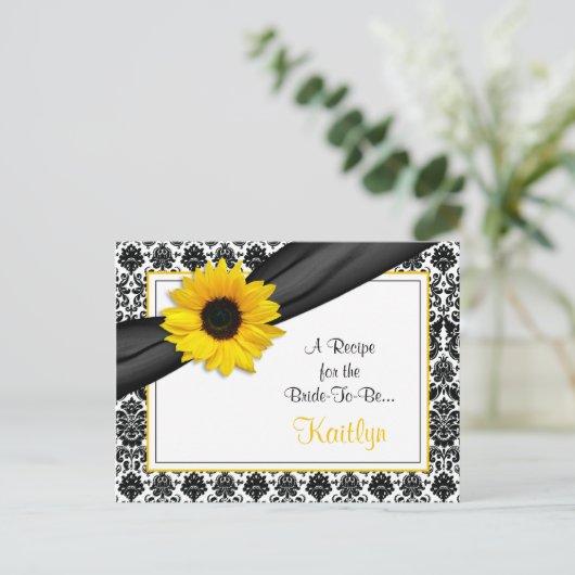ダマスクイエローサンフラワーレシピカードfor the Bride ポストカード (スタンド正面)