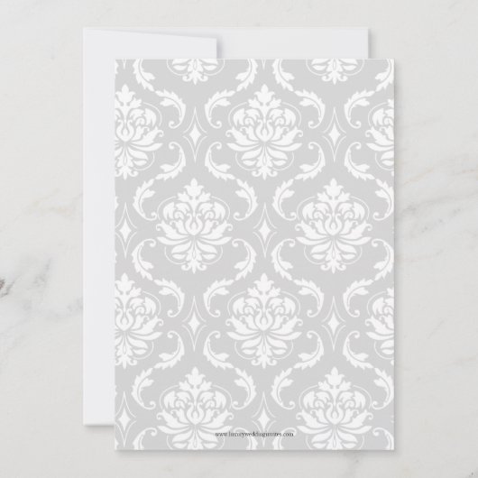 ダマスクイエローモノグラム名結婚式招待状 招待状 (裏面)