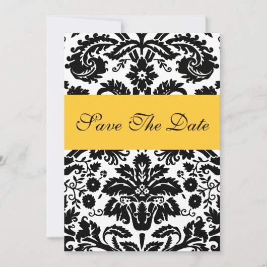ダマスクイエロー・セーブ・ザ・デート 結婚発表 セーブザデート (正面)