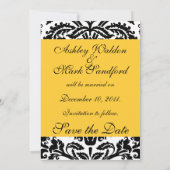 ダマスクイエロー・セーブ・ザ・デート 結婚発表 セーブザデート (裏面)