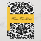 ダマスクイエロー・セーブ・ザ・デート 結婚発表 セーブザデート (正面/裏面)