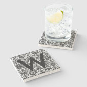 ダマスクイニシャル ストーンコースター (横)