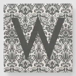 ダマスクイニシャル ストーンコースター