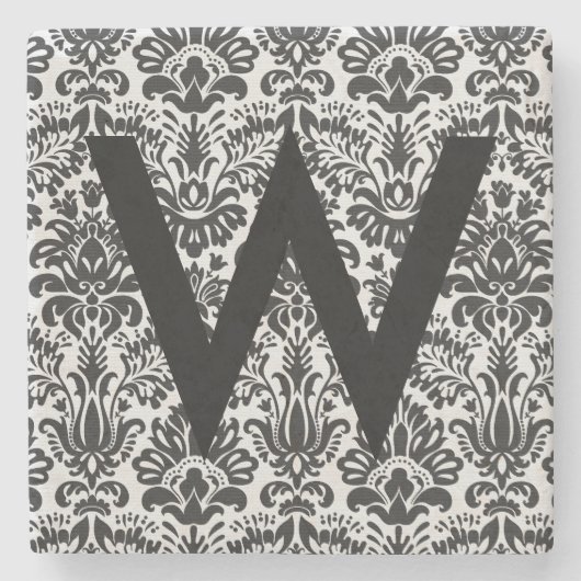 ダマスクイニシャル ストーンコースター (正面)