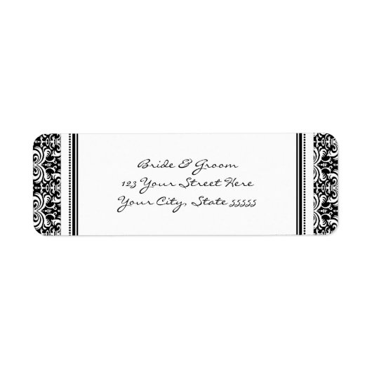 ダマスクウェディングカスタム差出人住所ラベル ラベル (正面)