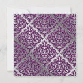 ダマスクウェディング招待状スパークルシルバーパープル 招待状 (裏面)