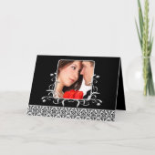 ダマスクウェディング招待状- – 白黒 招待状 (正面)