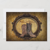 ダマスクウエスタンカウボーイ結婚のリハーサルディナー 招待状 (裏面)