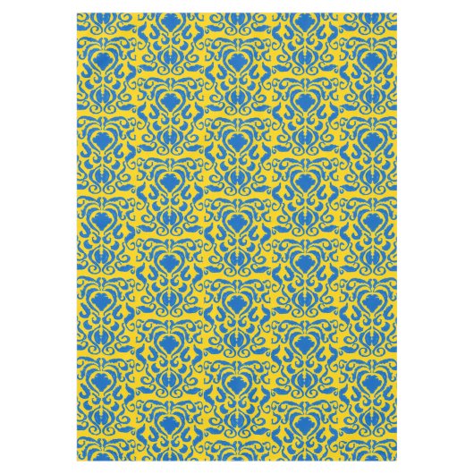 ダマスクウクライナ付勢力イエローフリーダムブルー テーブルクロス (正面)