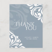 ダマスクエレガンスカデ結婚ットグレイ ポストカード (正面)