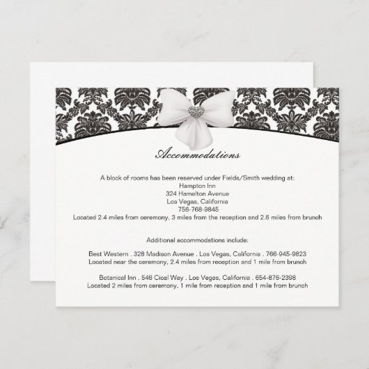 ダマスクエレガンス結婚のエンクロージャカード エンクロージャーカード (正面/裏面)