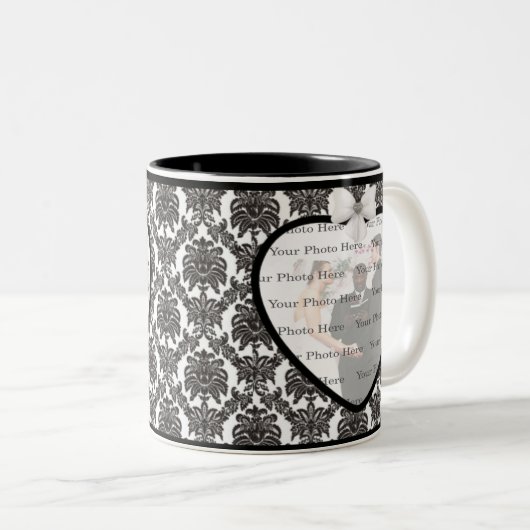 ダマスクエレガンス結婚のマグカップ ツートーンマグカップ (正面右)