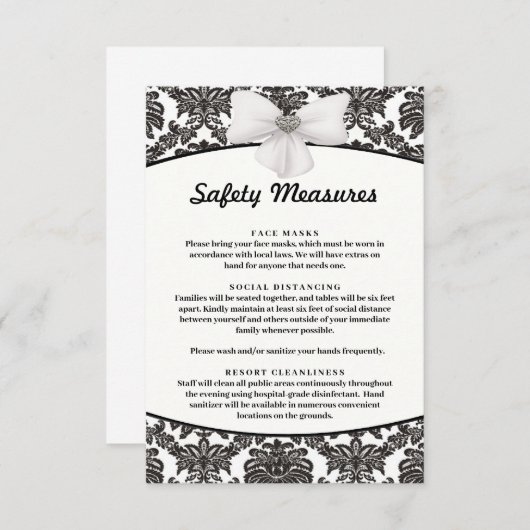 ダマスクエレガンス結婚の安全対策 エンクロージャーカード (正面/裏面)