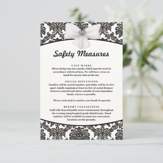 ダマスクエレガンス結婚の安全対策 エンクロージャーカード (スタンド正面)